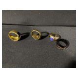 Assorted Turquoise & Gemstone Rings - Silver & Gold Tones