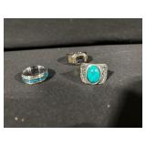 Assorted Turquoise & Gemstone Rings - Silver & Gold Tones