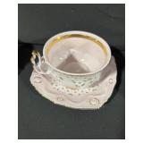 Assorted Floral Teacups & Saucers - Porcelain, Gold Trim