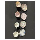 Assorted Floral Teacups & Saucers - Porcelain, Gold Trim