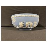 Wedgwood Jasperware Blue Bowl with White Relief Figures
