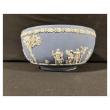 Wedgwood Jasperware Blue Bowl with White Relief Figures