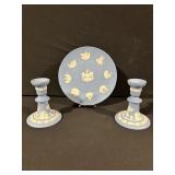Wedgwood London Landmarks Plate - 2x Candlesticks
