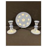 Wedgwood London Landmarks Plate - 2x Candlesticks