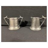 Pair of Vintage Pewter Creamers with Spouts