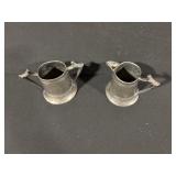 Pair of Vintage Pewter Creamers with Spouts