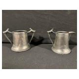 Pair of Vintage Pewter Creamers with Spouts