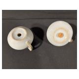 Pair Floral Porcelain Salt & Pepper Shaker Set with Lidded Tops