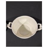 Floral Porcelain Covered Sugar Bowl With Lid And Two Handles