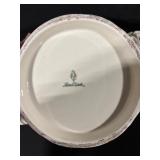 Floral Porcelain Covered Sugar Bowl With Lid And Two Handles