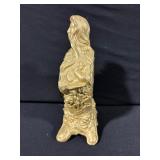 Gold-tone Figurine Clock with Floral Motif