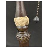 Bronze Tone Table Lamp with Ornate Leaf Base