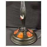 Antique-Style Table Lamp with Amber Glass Accents