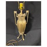 Vintage Multi-Arm Tulip Glass Shade Lamp with Amber/Green Shades