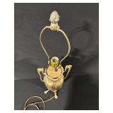 Vintage Multi-Arm Tulip Glass Shade Lamp with Amber/Green Shades