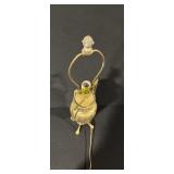 Antique Brass Vase-Style Table Lamp with Floral Relief