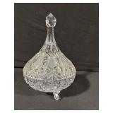 Crystal Decanter with Stopper + Footed Bowl Set