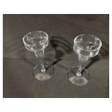 2x Clear Champagne Coupes - Stemware