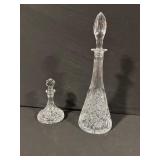 Crystal Decanter Set - Tall with Stopper + Small Decanter