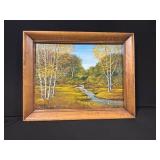 Autumn Birch Landscape - Framed Painting