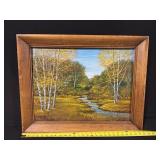Autumn Birch Landscape - Framed Painting