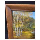 Autumn Birch Landscape - Framed Painting