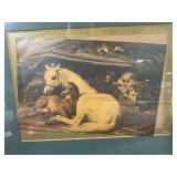 Framed Horse Scene Print - Resting Horses Artwork
