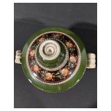 Majolica Green Lidded Tureen with Floral Motif