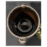 Hand-Painted Ceramic Lidded Canister with Folk Scene