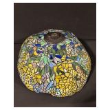Leaf Pattern Tiffany-Style Mosaic Glass Lampshade - 12-inch Diameter
