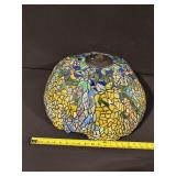Leaf Pattern Tiffany-Style Mosaic Glass Lampshade - 12-inch Diameter