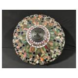 Round Mosaic Glass Lamp Shade - Green/Pink Colors