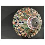 Round Mosaic Glass Lamp Shade - Green/Pink Colors