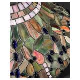 Round Mosaic Glass Lamp Shade - Green/Pink Colors