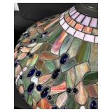 Round Mosaic Glass Lamp Shade - Green/Pink Colors