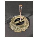 Rock-Textured Ring Lamp Base with Center Post