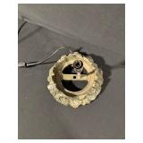 Rock-Textured Ring Lamp Base with Center Post