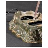 Rock-Textured Ring Lamp Base with Center Post