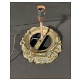 Rock-Textured Ring Lamp Base with Center Post