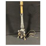 Antique Cast Iron Lamp Base - Ornate Victorian Style