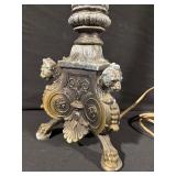 Antique Cast Iron Lamp Base - Ornate Victorian Style
