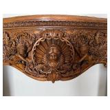 Carved Oak Fireplace Mantel with Cherubs
