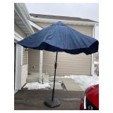 Navy Blue Patio Umbrella - Freestanding with Base