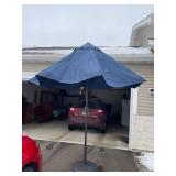 Navy Blue Patio Umbrella - Freestanding with Base