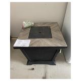 Tile-Top Gas Fire Pit Table - Black Wood Base