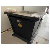 Tile-Top Gas Fire Pit Table - Black Wood Base