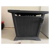 Tile-Top Gas Fire Pit Table - Black Wood Base