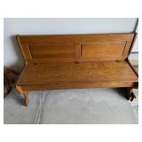Oak Storage Bench/Pew With Lift-Top Lid