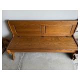 Oak Storage Bench/Pew With Lift-Top Lid