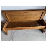Oak Storage Bench/Pew With Lift-Top Lid